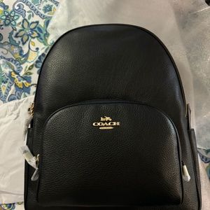 NWT Coach Court Large XL Backpack/ Black/Refined Pebble Leather